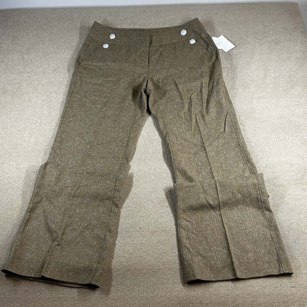 NWT Cabi Sz10 Tweed-like Tan Trouser. Ladies Preppy Dark Academia Professional
